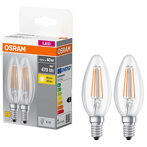 AKTION: 4 OSRAM LED-Lampen Base CLASSIC B40 Multipack E14 4 W klar