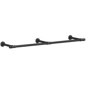 SONGMICS Wandgarderobe schwarz Metall 170,0 x 7,0 cm, 1 St.