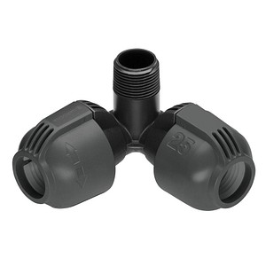 GARDENA Verlegerohrverbinder Winkelstück 25 mm x 3/4 Zoll Aussengewinde Sprinklersystem