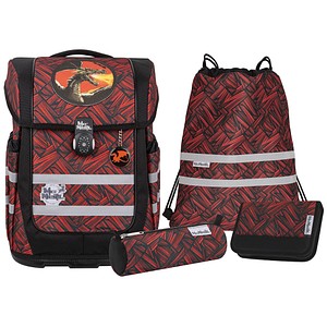 Mc®Neill Schulranzen-Set COMPACTO ZACK Kunstfaser rot
