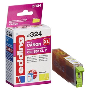 edding EDD-324  gelb Druckerpatrone kompatibel zu Canon CLI-551 XL