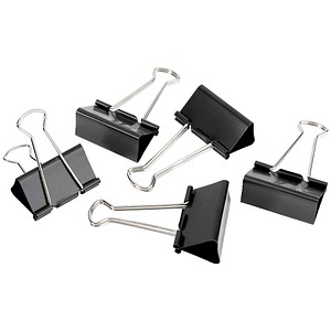 Gowi Foldbackklammern schwarz 5,1 cm, 12 St.