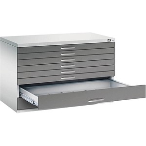 CP 7100 Planschrank lichtgrau, stahlgrau 8 Schubladen 110,0 x 76,5 x 76,0 cm, 1 St.