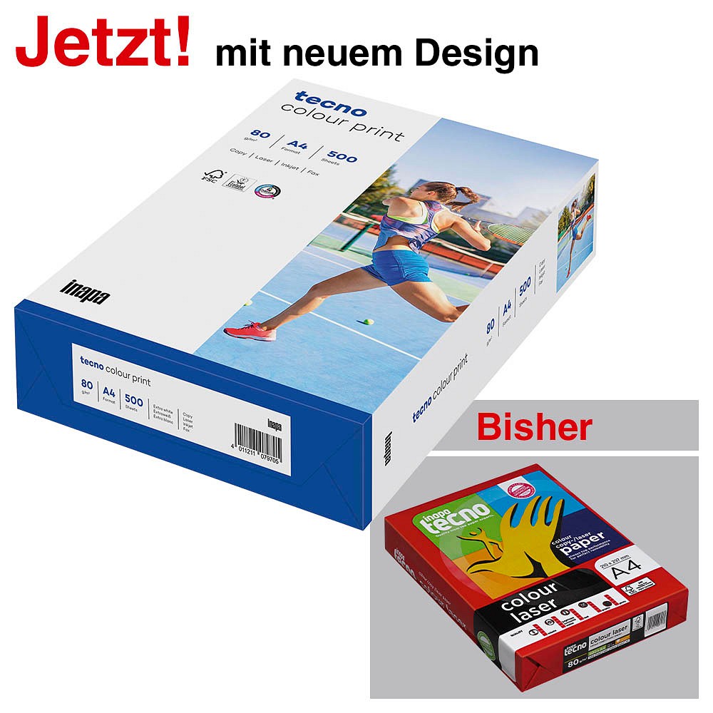 Produktbild von Inapa Tecno Colors Universalpapier Lachs, A4, 120g/m², 1250 Blatt