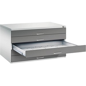 CP 7200 Planschrank lichtgrau, stahlgrau 5 Schubladen 135,0 x 96,0 x 76,0 cm, 1 St.