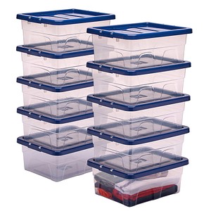 Bankers Box Aufbewahrungsboxen 15,0 l transparent, blau 32,0 x 40,0 x 17,0 cm, 10 St.