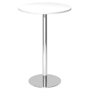 HAMMERBACHER Stehtisch rund Spanplatte weiß 80,0 x 80,0 x 111,6 cm, 1 St.