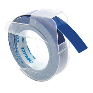 DYMO Prägeband 3D 12744 520106, 9 mm weiß auf blau