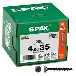 SPAX® Universalschrauben T20 Senkkopf BLAX 0191040450353 4,5 mm x 35 mm, 200 St.