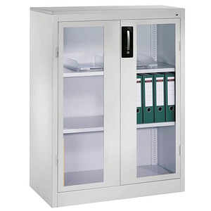 CP Stahlschrank 8521-055 S10172 lichtgrau, Acrylglas 2 Fachböden 93,0 x 50,0 x 120,0 cm, aufgebaut, 1 St.