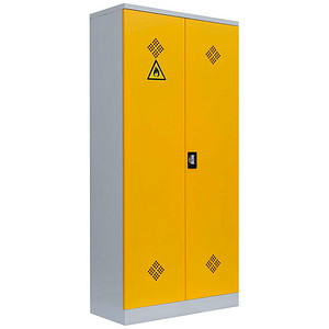 LÜLLMANN Umweltschrank 566256 rapsgelb, lichtgrau 4 Fachböden 91,6 x 42,2 x 195,0 cm, aufgebaut, 1 St.
