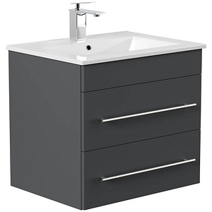 POSSEIK Waschbecken mit Unterschrank APOLLO grafit 61,5 x 46,5 x 54,0 cm