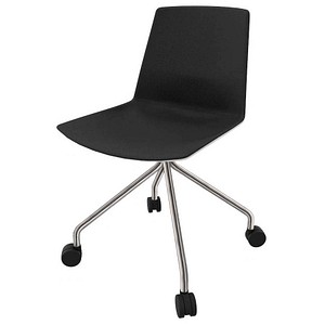 Quadrifoglio Besucherstuhl Clue schwarz, weiß Stoff, 1 St.