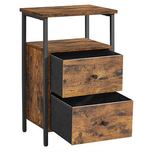 VASAGLE Nachttisch rechteckig MDF-Platte braun 38,0 x 28,0 x 60,0 cm, 1 St.