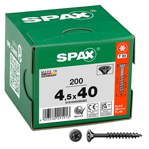 SPAX® Universalschrauben T20 Senkkopf BLAX 0191040450403 4,5 mm x 40 mm, 200 St.