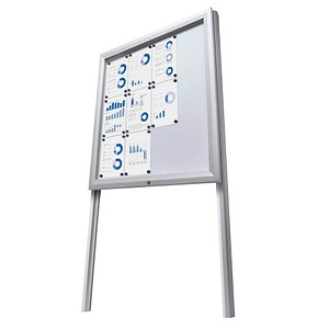 Showdown® Displays Gestell für Schaukästen silber 12x DIN A4 7,0 x 7,0 x 250,4 cm, 1 St.