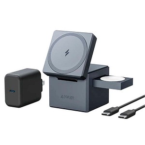 ANKER 3-in-1 Cube Induktive Ladestation schwarz, Kabellänge: 1,5 m, 30 Watt