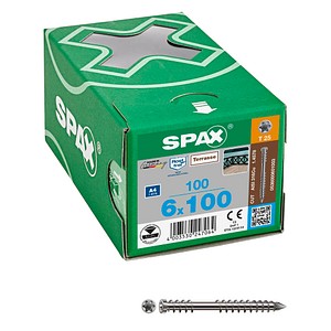 SPAX® Terrassenschrauben T25 Zylinderkopf Edelstahl A2 0538000601003 5 mm x 100 mm, 100 St.