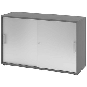 HAMMERBACHER Schiebetürenschrank 1752S, V1752S/G/S/CE grafit, silber 1 Fachboden 120,0 x 40,0 x 74,8 cm