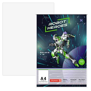 BRUNNEN Malblock ROBOT HEROES DIN A4 100 g/qm, 75 Blatt, 1 St.