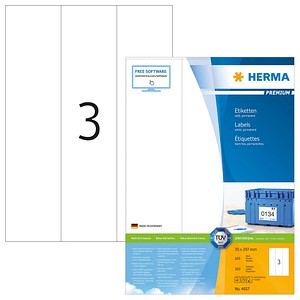 300 HERMA Etiketten 4657 weiß 70,0 x 297,0 mm