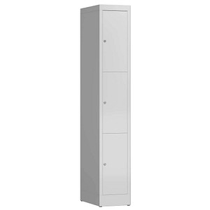 ClassiX Schließfachschrank signalweiß X-520317, 3 Schließfächer 31,0 x 50,0 x 180,0 cm