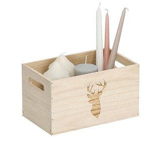 Zeller Hirsch Aufbewahrungsbox natur 25,0 x 15,0 x 14,0 cm, 1 St.