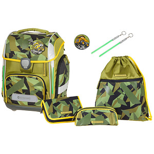 SCHNEIDERS Schulranzen-Set Ergolite Construction Kunstfaser olive