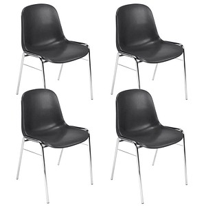 Nowy Styl Schalenstühle Beta SCHWARZ K02 schwarz Kunststoff, 4 St.