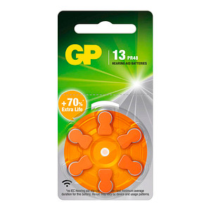 GP Knopfzellen ZA13 Zink-Luft 1,45 V, 6 St.