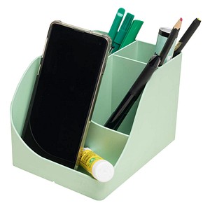 Exacompta Stiftehalter Pen Wave salbeigrün Polystyrol 5 Fächer 11,0 x 12,0 x 16,0 cm