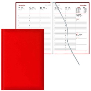 Lediberg Buchkalender Wochenplaner 2027 rot, 1 St.