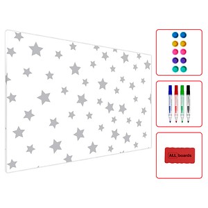 ALLboards Magnettafel 90,0 x 60,0 cm Graue Sterne