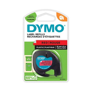 DYMO Schriftband LetraTag 91223 S0721630, 12 mm, schwarz auf rot, 1 St.
