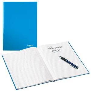 LEITZ Notizbuch WOW DIN A5 liniert, blau-metallic Hardcover 160 Seiten