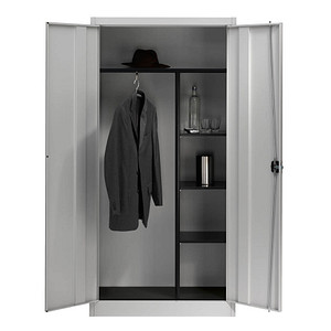 mauser Stahlschrank 790064A0 lichtgrau 3 Fachböden 95,0 x 42,0 x 195,0 cm, aufgebaut, 1 St.