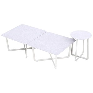 barths Fellow Beistelltische-Set freiform Keramik beige, 3 St.