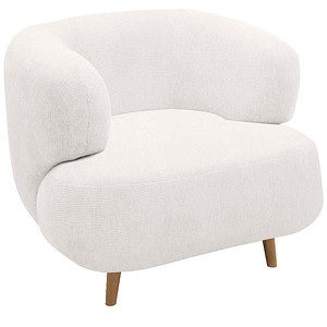 DOMO Collection Sessel weiß eiche natur Stoff 90,0 cm x 86,0 cm x 73,0 mm, 1 St.