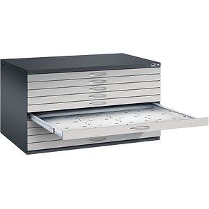 CP 7200 Planschrank schwarzgrau, weißaluminium 10 Schubladen 135,0 x 96,0 x 76,0 cm, 1 St.