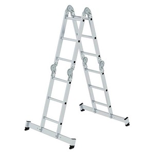 MUNK Gelenkleiter 31322 silber 4x 3 Sprossen, H: 365,0 cm