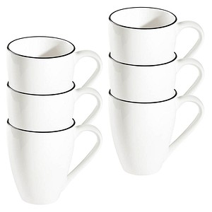 ID Fine Kaffeebecher Modest Black Alzar weiß 0,3 l, 6 St.