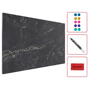ALLboards Magnettafel 90,0 x 60,0 cm Marmor schwarz