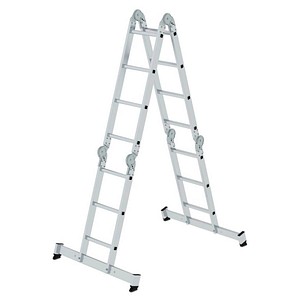 MUNK Gelenkleiter 31324 silber 2x 4 Sprossen, H: 402,0 cm