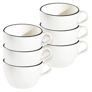 ID Fine Kaffeetassen Modest Black Alzar weiß 0,3 l, 6 St.