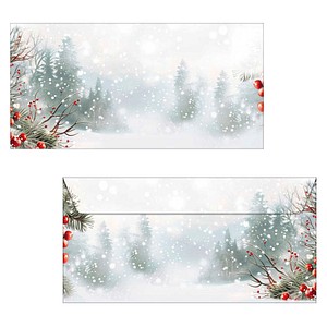 SIGEL Weihnachtsbriefumschläge Scandinavian Snow DIN lang ohne Fenster, 25 St.