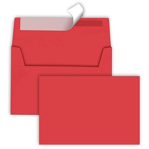 tecno Briefumschläge colors DIN C6 ohne Fenster intensivrot haftklebend 25 St.