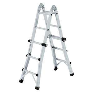 MUNK Gelenkleiter 32013 silber 4x 3 Sprossen, H: 301,0 cm
