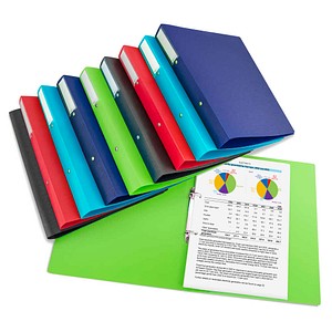 RAPESCO® ECO Ringbuch 2-Ringe je 2x grün, rot, schwarz, dunkelblau, hellblau 3,8 cm DIN A4, 10 St.