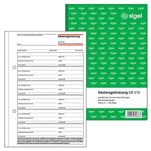SIGEL Gästeregistrierung Formularbuch GB510, 1 St.