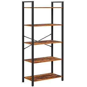VASAGLE Bücherregal braun, schwarz 66,0 x 30,0 x 153,0 cm, 1 St.